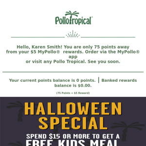 Halloween Special - FREE Kids Meal