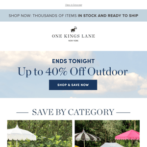 🚨Up to 40% off outdoor ENDS TONIGHT