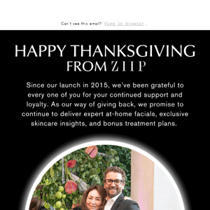Happy Thanksgiving from the ZIIP Team