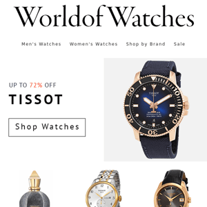 ⭐ Exclusive Sale: Up to 72% Off Tissot, 67% Off Nixon, 71% Off Burberry Apparel, 76% Off Swaroski Jewelry + More