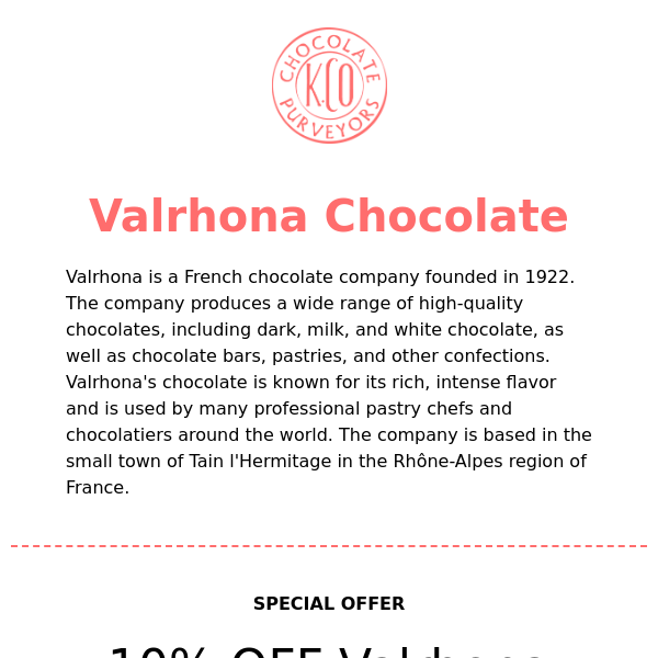 New Valrhona Chocolate