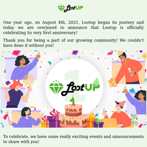 🎁It’s Lootup’s Anniversary! Prizes, Giveaways, and Big News!🎁