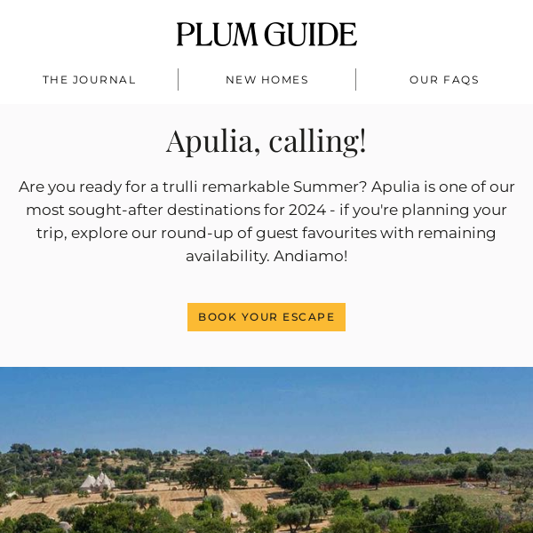 Apulia, calling.