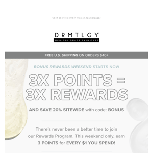 BONUS REWARDS + 20% OFF