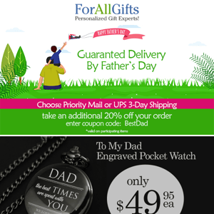 Custom Gifts For Dad - Guaranteed Father's Day Delivery 👨