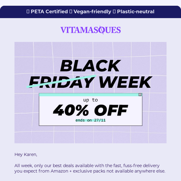 Get 40% OFF Vitamasques on Black Friday!
