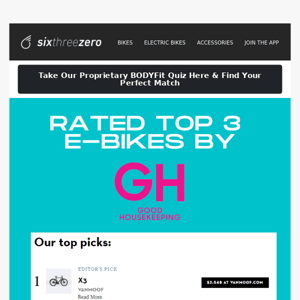 Named Top 3 E-Bikes