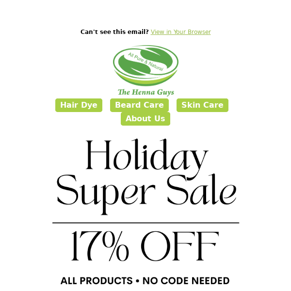 Exclusive Holiday Sale - 17% Off Sitewide!