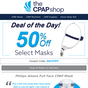 1 Day, 3 Masks—Now 50% Off + CPAPs Under $550!