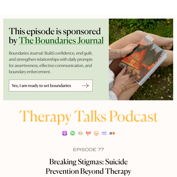 NEW Podcast Episode 🎧 Breaking Stigmas: Suicide Prevention Beyond Therapy