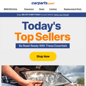 Save on Top Sellers Today, Car Parts!