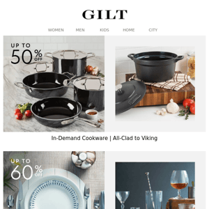 Up to 50% Off All-Clad, Viking & More Cookware. All on the table.