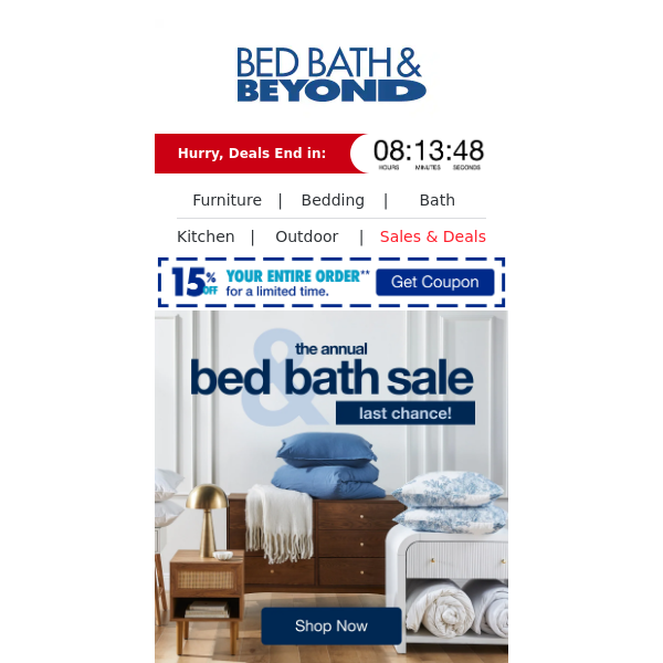 LAST CALL! ⏰ Don't Miss Our Annual Bed & Bath Sale