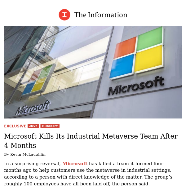 Microsoft Kills Its Industrial Metaverse Team After 4 Months