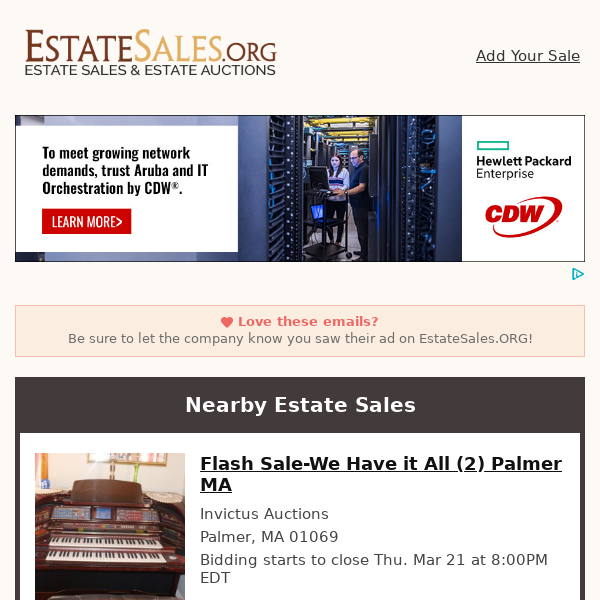 Your daily estate sales on EstateSales.org