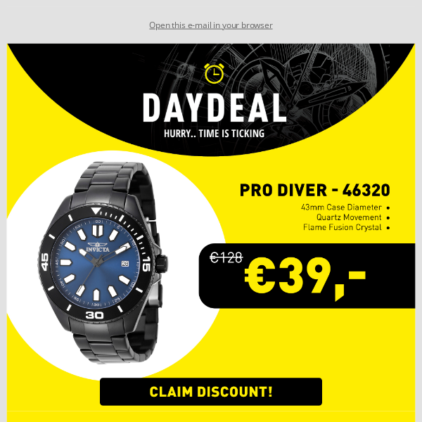 Pro Diver Watch for € 39 🔥 Our new Day Deal is live!