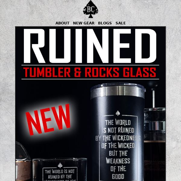 NEW - Ruined Tumbler + Rocks Glass!