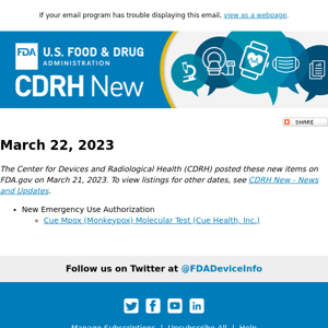 CDRH New - March 22, 2023