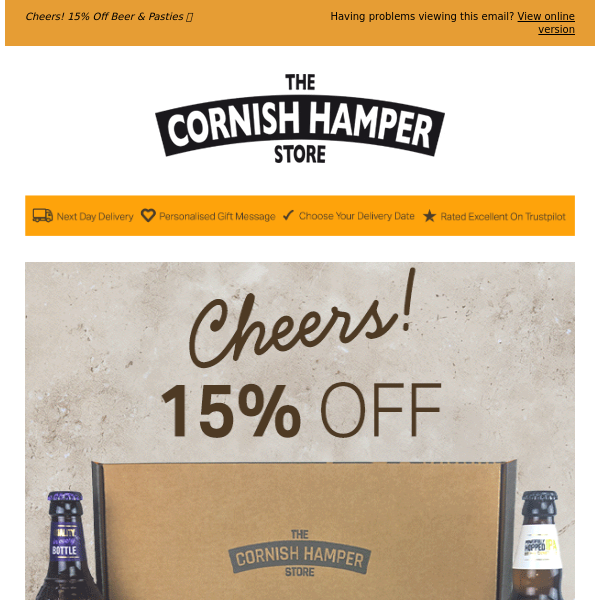 Cornish Pasty & Beer Hamper - The Cornish Hamper Store