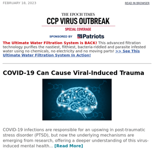 COVID-19 Can Cause Viral-Induced Trauma