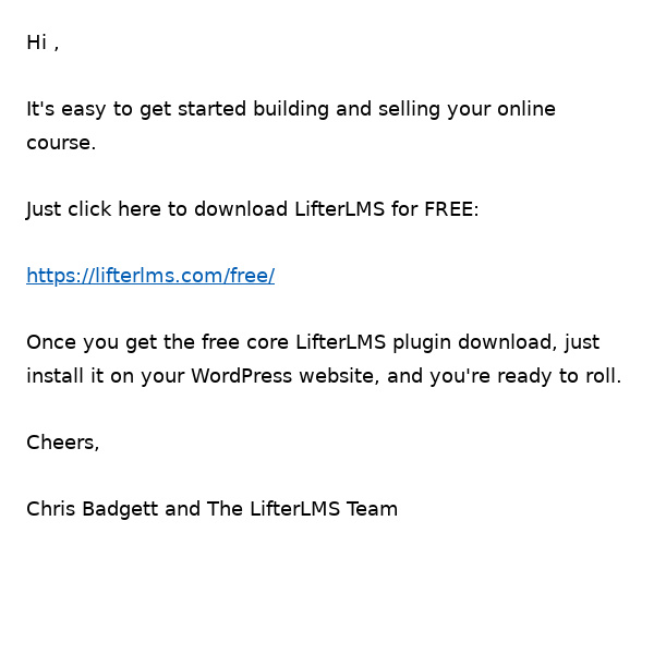 Your Copy of LifterLMS (No Cost)