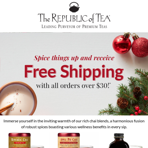 Spice Things Up With Chai and Free Shipping
