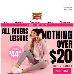 NOTHING Over $20* | All Rivers Leisure Online