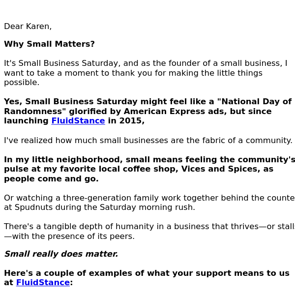 Why Small Matters. Celebrating Community on Small Business Saturday