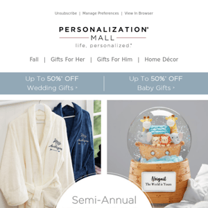 Semi-Annual Wedding & Baby Sale Ends Tomorrow