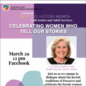 Have You Registered Yet? Celebrating the Women Who Tell Our Stories: A Webinar with Rabbi Rosie