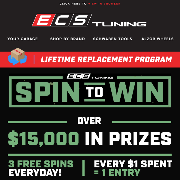 Over $15,000 In Prizes - Spin To Win Is Back