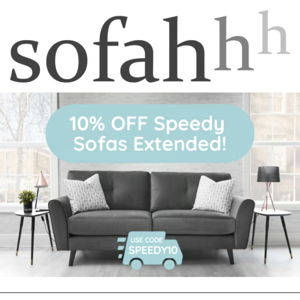 10% OFF Speedy Sofas Extended!