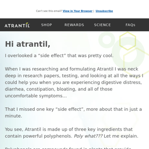 This was a pleasant side effect of taking Atrantil