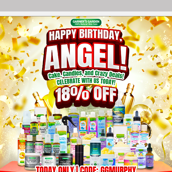 🔥 18% OFF ENTIRE STORE! Join us in celebrating Angel's birthday with a spectacular sale today!