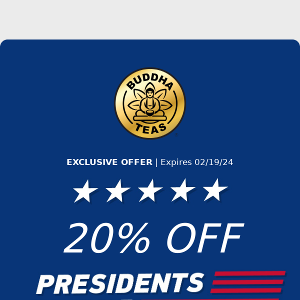 🇺🇸 President's Day Weekend Sale - 20% OFF - Sale Ends Today!