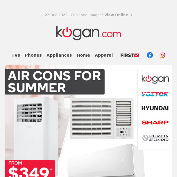 Air Conditioners from $349* to Beat the Summer Heat! ☀️