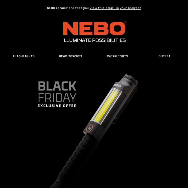 NEBO Big Larry 600 Rechargeable Flashlight, Work Light and