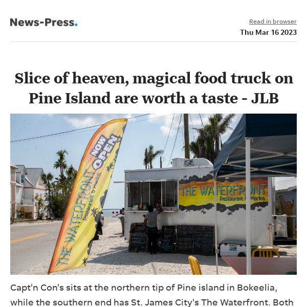 News alert: Dining review: Slice of heaven, magical food truck on Pine Island are worth a taste - JLB