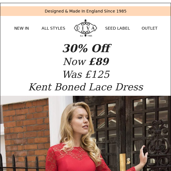 Now £89 Kent Boned Lace Dress ⚡