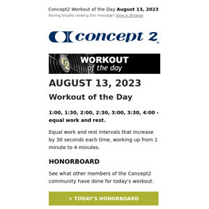 Workout of the Day: August 13, 2023