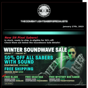 50% Off Lightsabers w/ Sound & NEW Pixel Lightsabers!