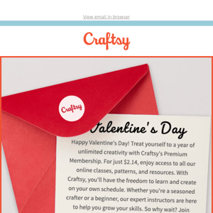 An Early Treat for Valentine’s Day… $2.14 Premium Membership!