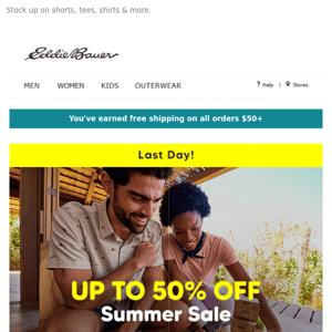 LAST DAY! Up To 50% Off Summer Must-Haves