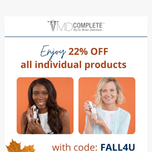 Enjoy 22% off all individual skincare products