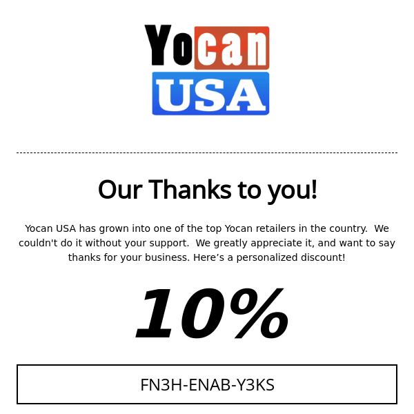 Yocan USA wants to say THANK YOU!