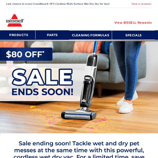 BISSELL® CrossWave® HF3 Cordless Multi-Surface Wet Dry Vac