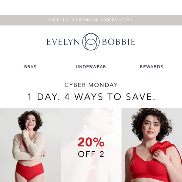Cy-bra Monday Is Here! 1 Day, 4 Ways To Save.