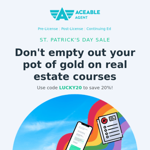🍀 Lucky you! Save 20% off AceableAgent real estate courses