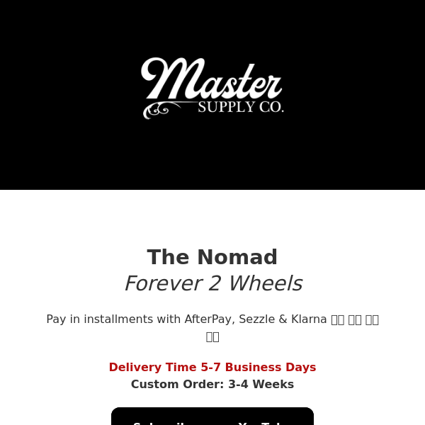 Master Supply Co | Forever 2 Wheels | The Nomad Cropped Style