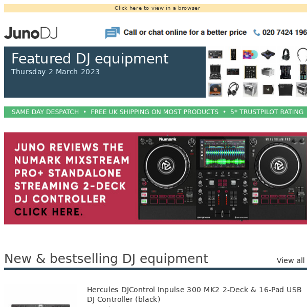 Juno equipment DJControl in + DJ this 300 controller - news Inpulse Hercules Records DJ now Juno... stock week\'s at MK2